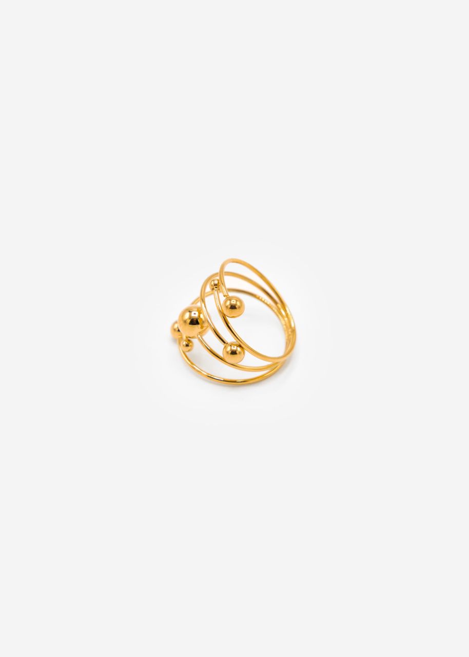 Filigree ring with spheres - gold