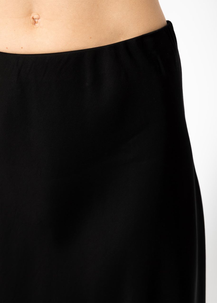 Satin-look skirt - black