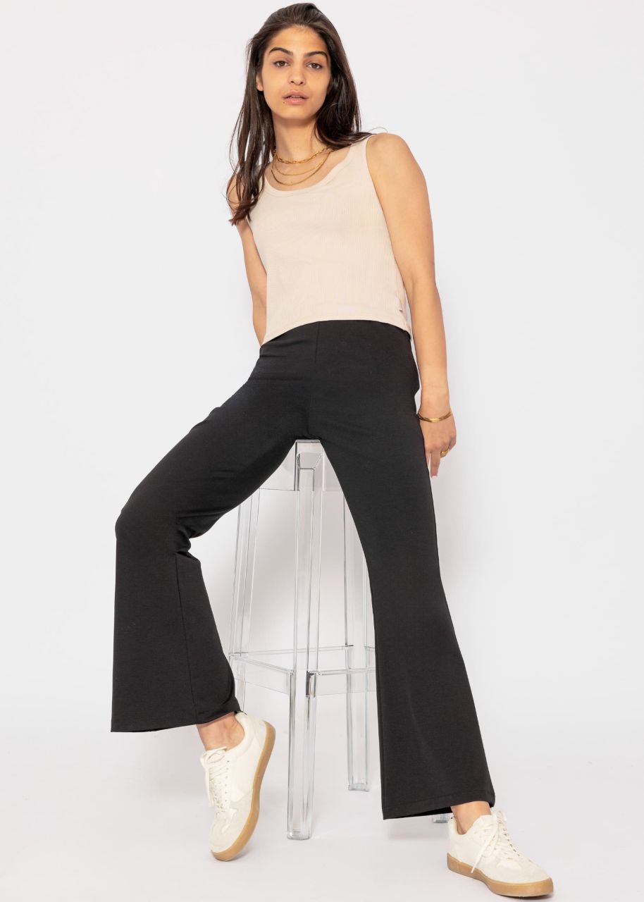 Flare Jersey Pants - black