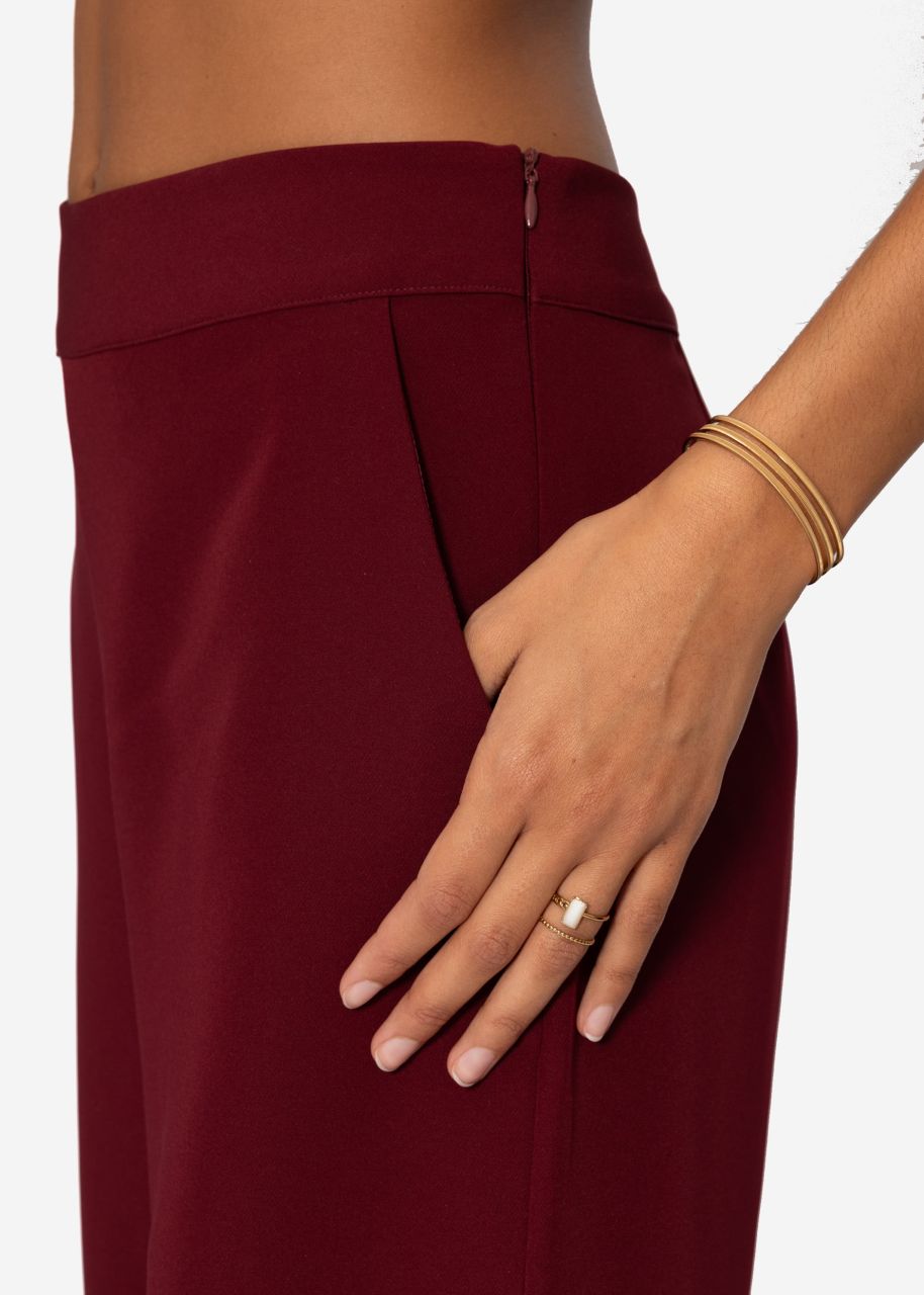 Lightweight fabric trousers - burgundy