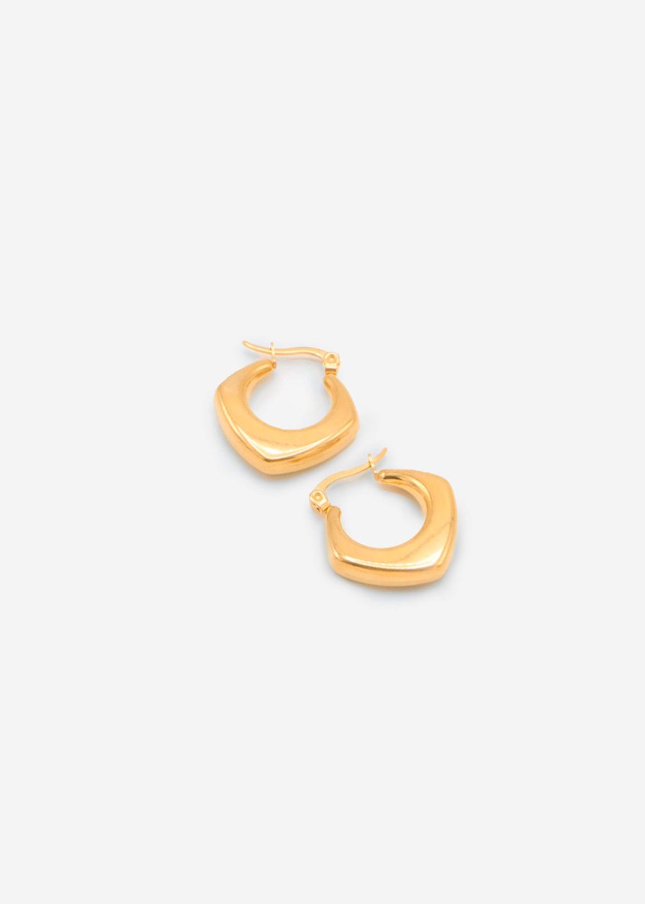 Rounded hoop earrings - gold