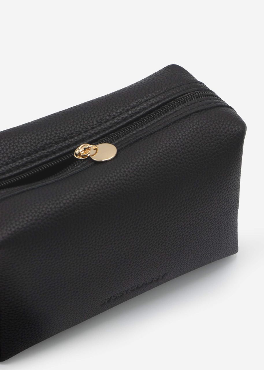 Small cosmetic bag with loop - black