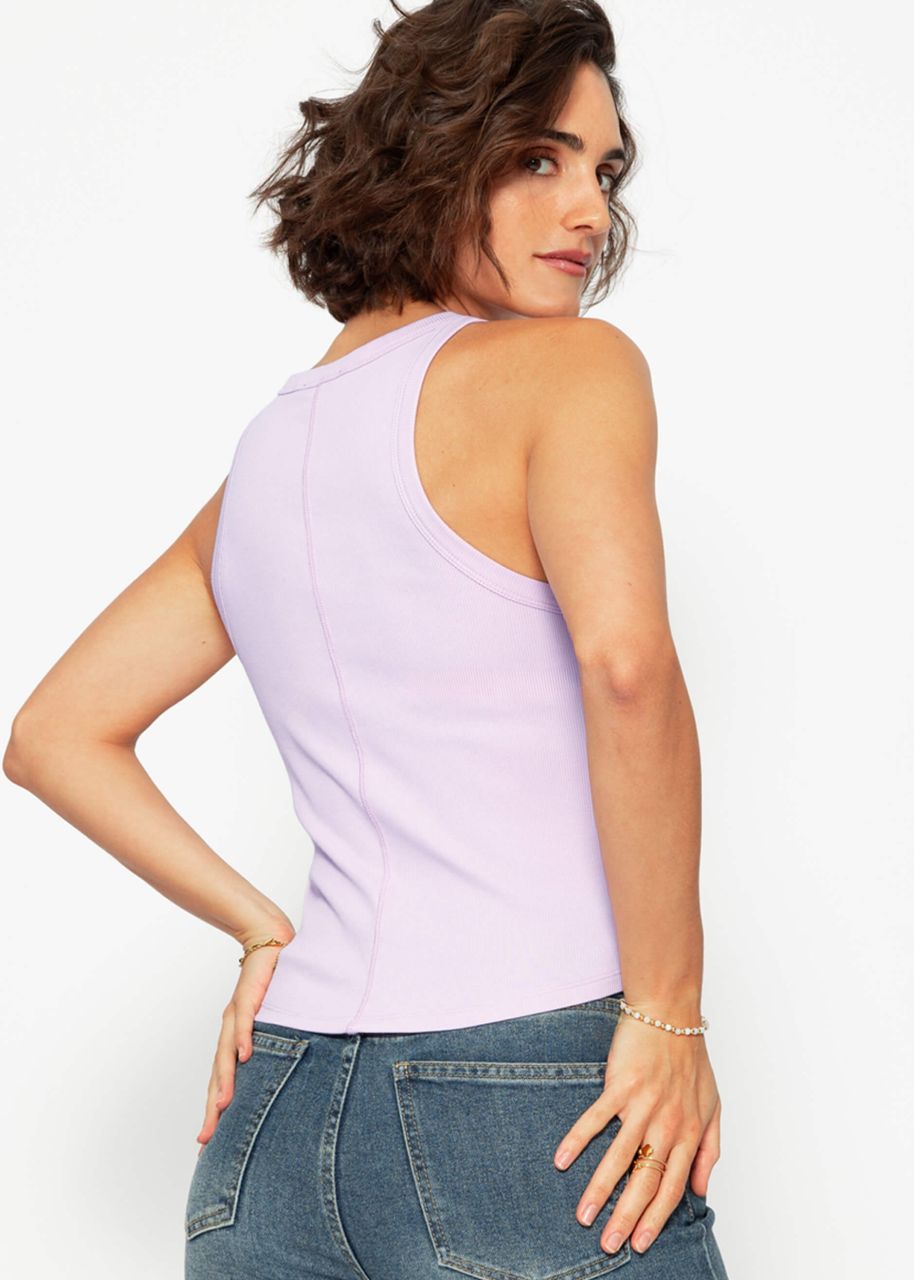 Tank top with embroidery - lilac