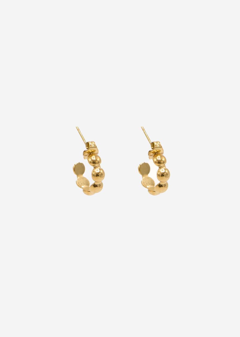 Mini hoop earrings with structure - gold