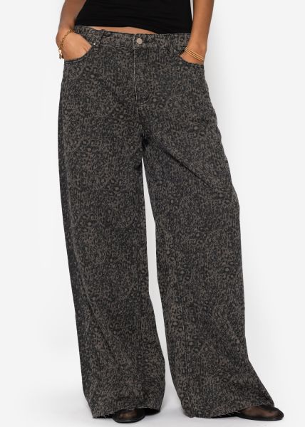 Leo jeans with wide leg - brown