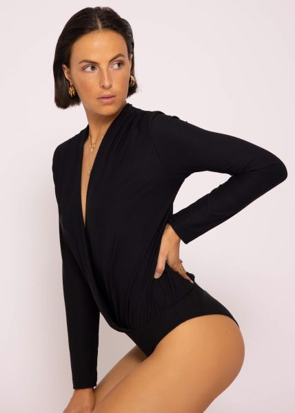 Body with wrap look, black