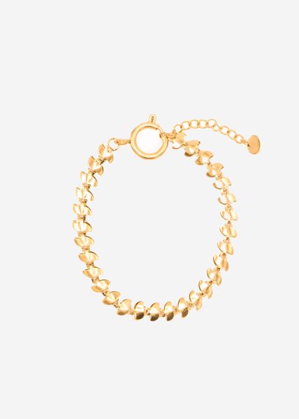 Bracelet with rounded link elements - gold