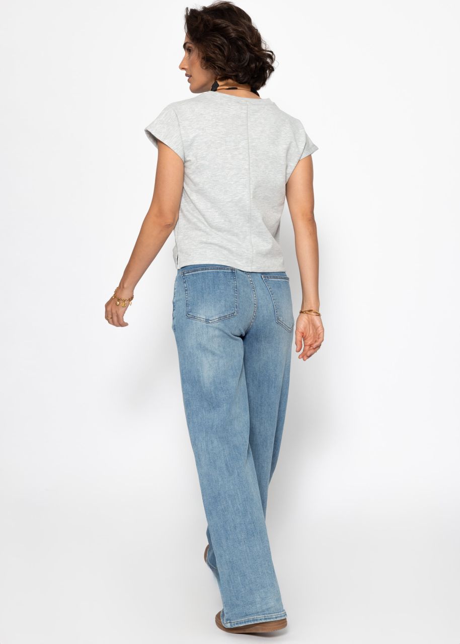 Sweatshirt with back detail - light grey