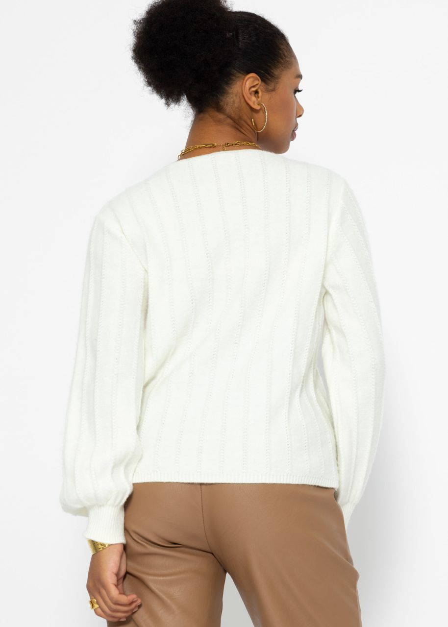 Long ribbed jumper - offwhite