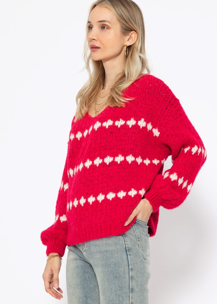 Jumper with fantasy stripe pattern - pink