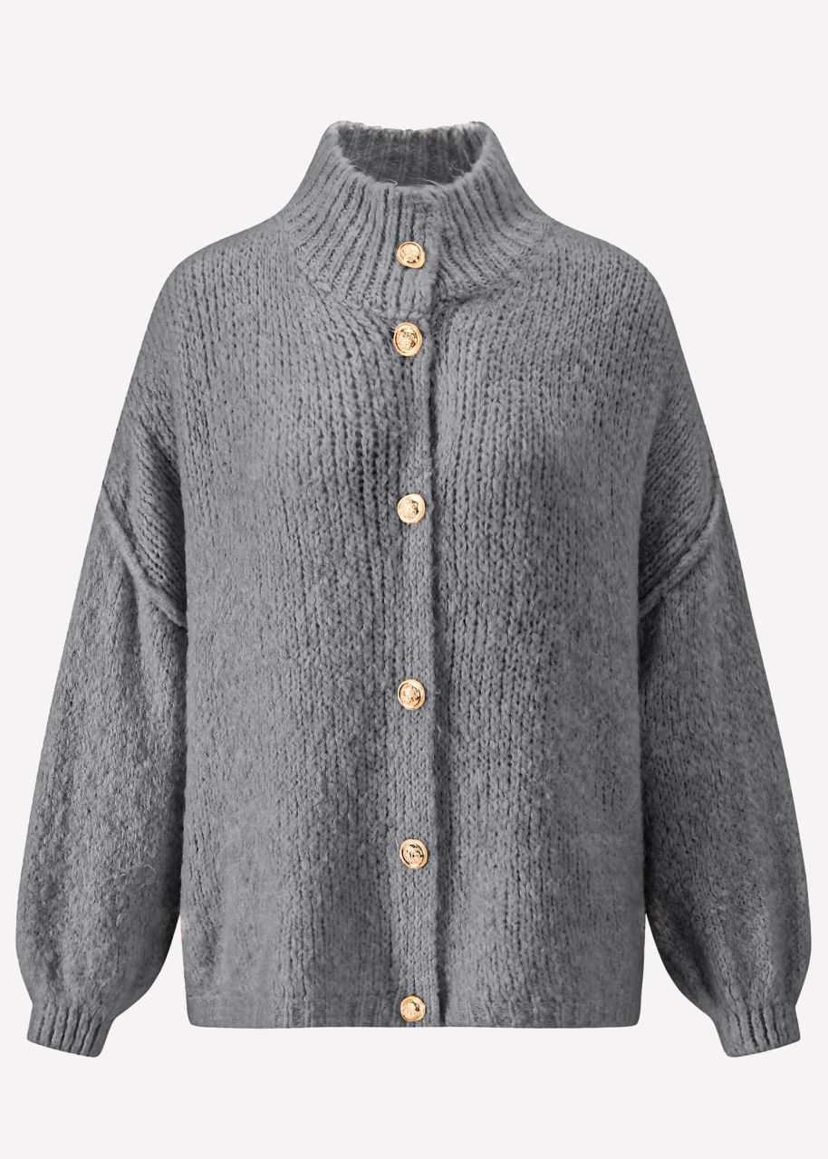 Jessica Haller Cosy oversized cardigan with buttons - grey