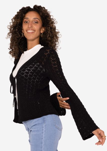 Crochet jacket, black