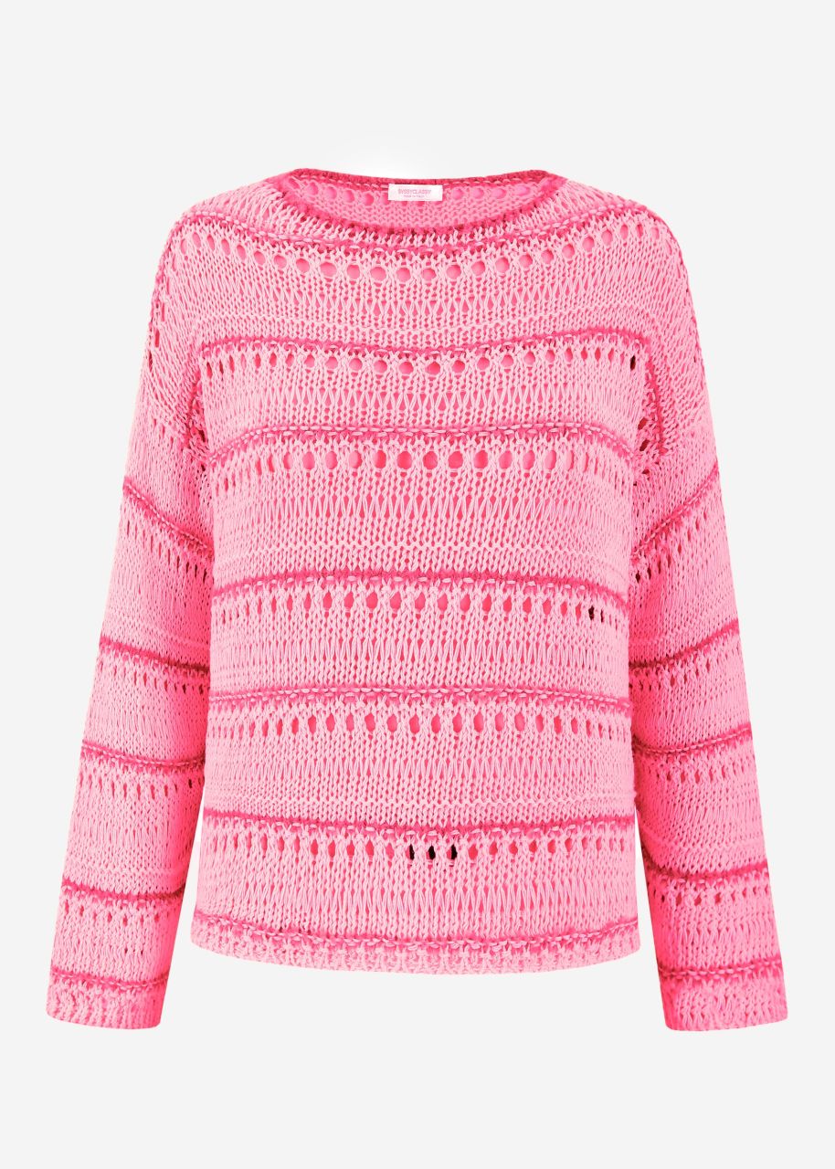 Jumper with ajour pattern - pink