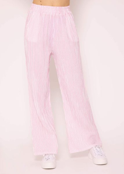 Muslin Pants, striped, pink and white