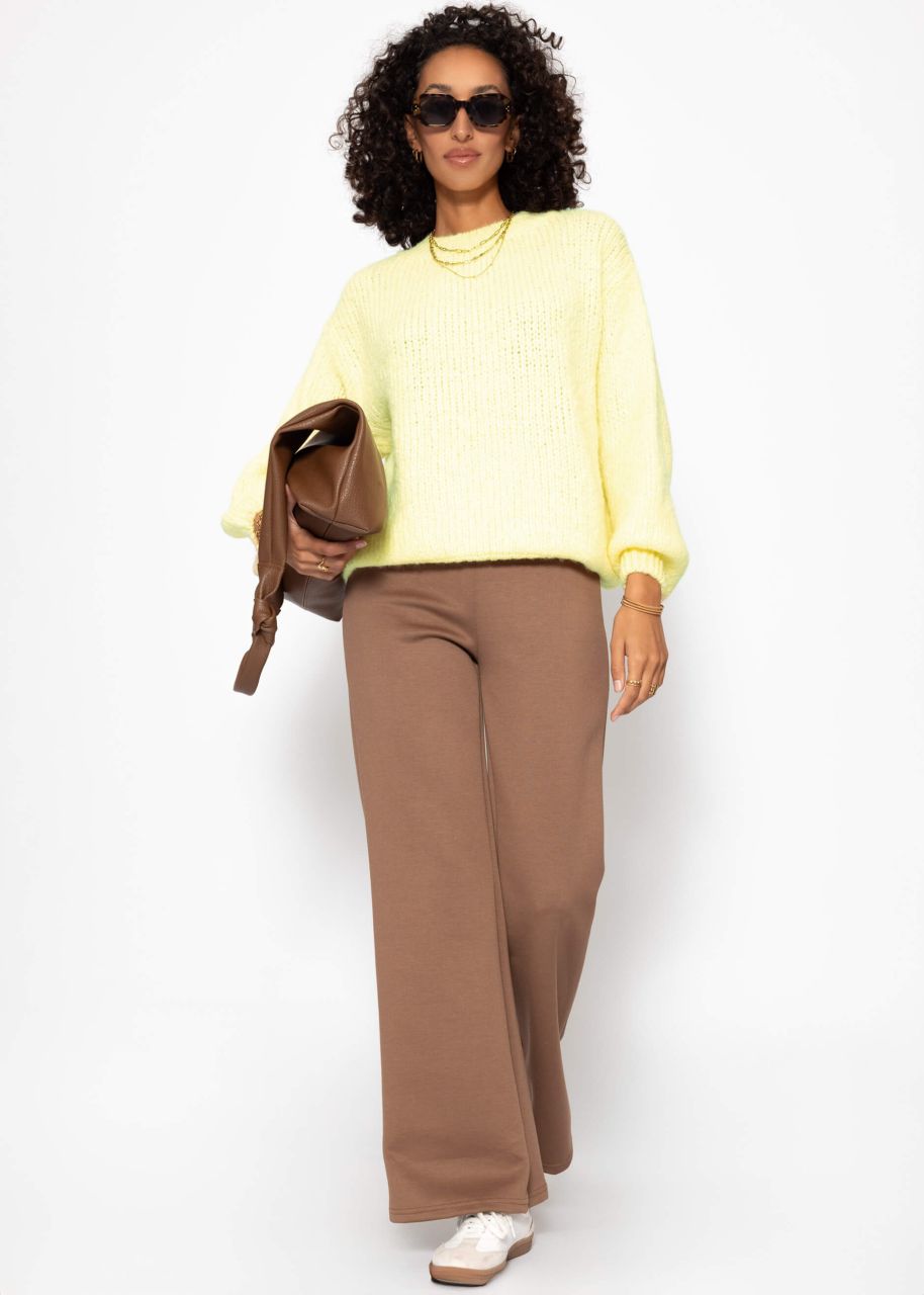 Oversized jumper with round neckline - vanilla yellow