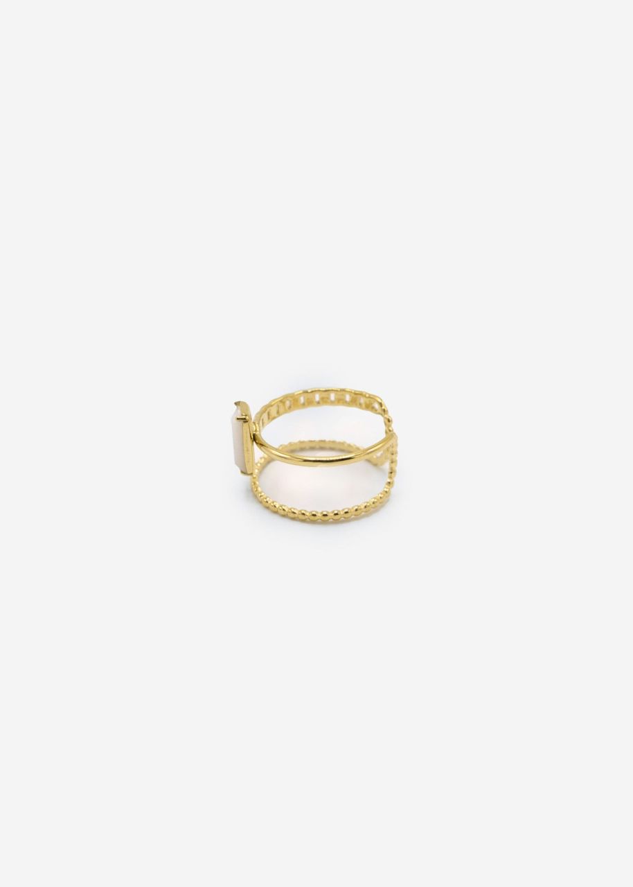 Ring with jade stone - gold