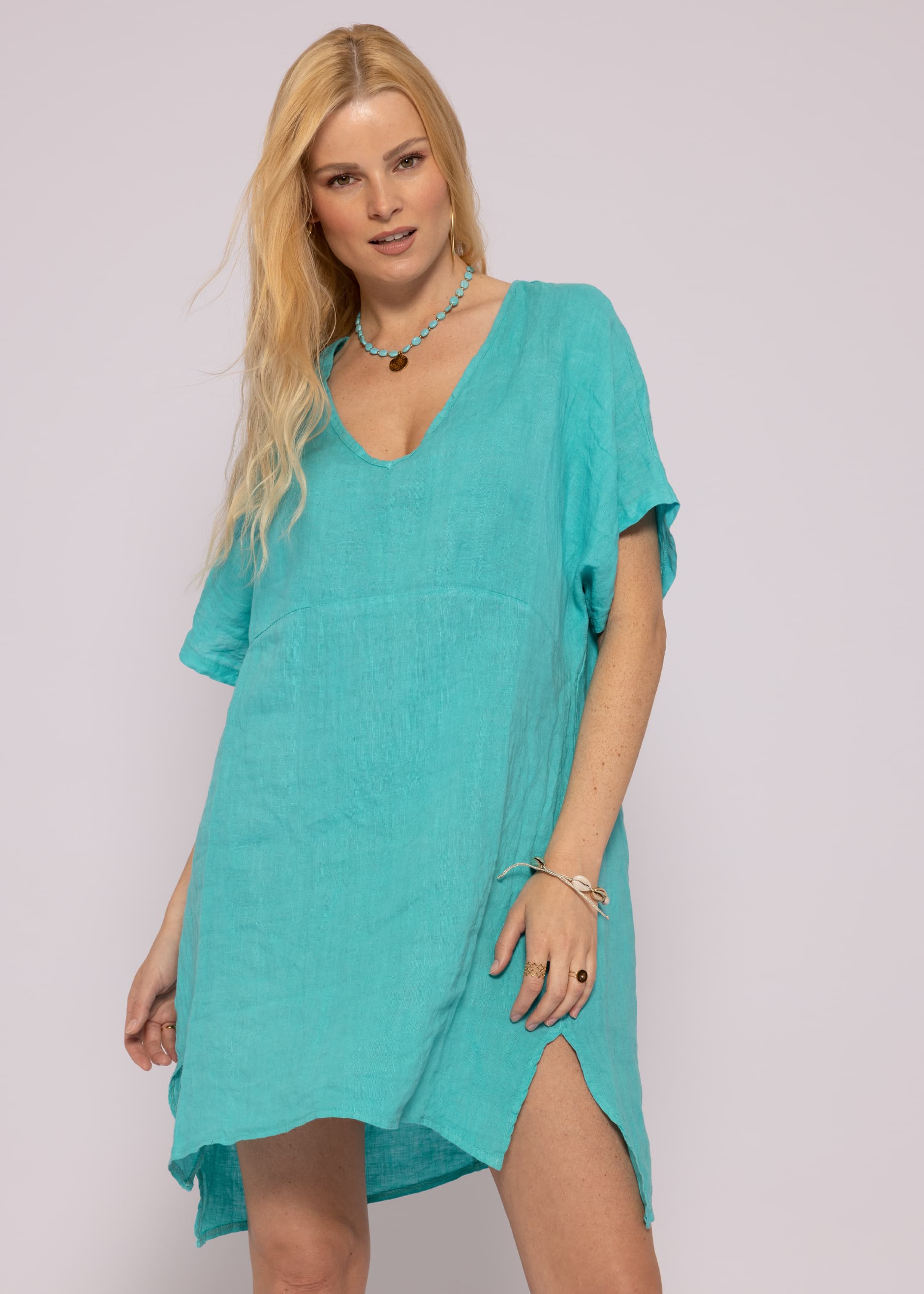 Linen tunic turquoise | Clothing | SassyClassy.com