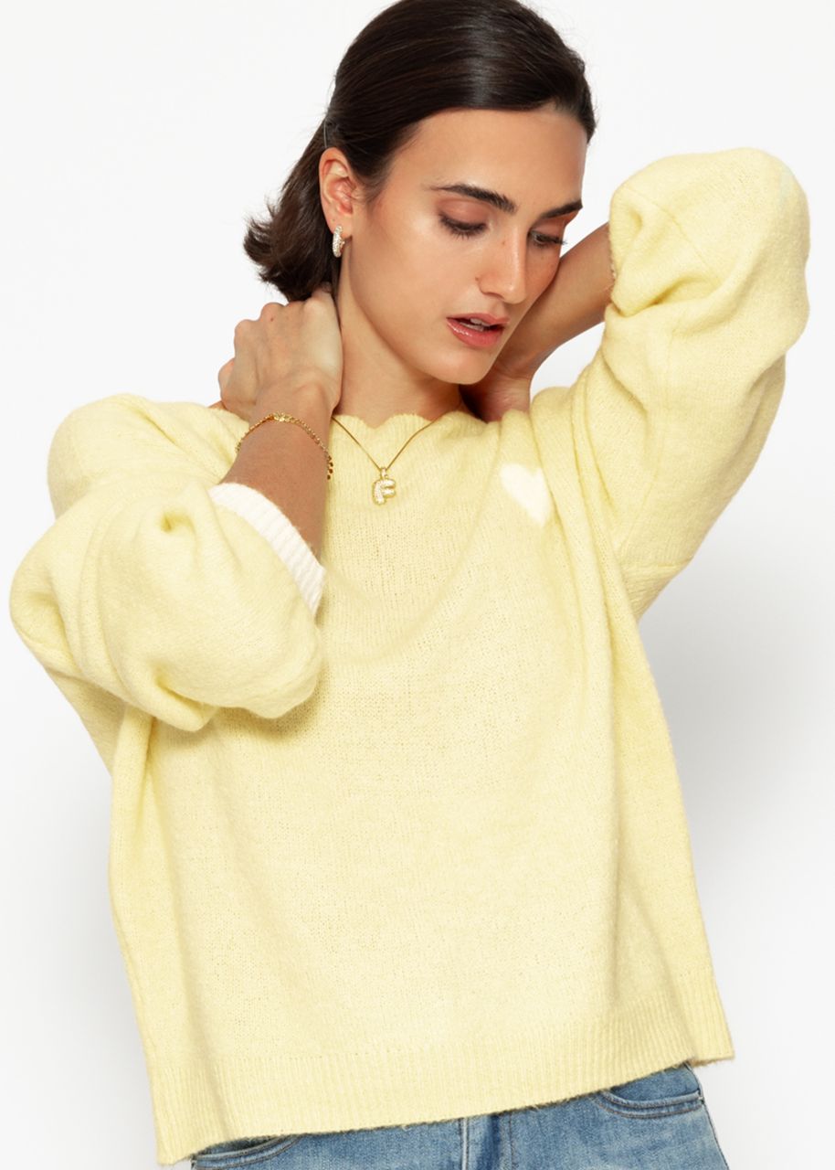 Sweater with heart - yellow