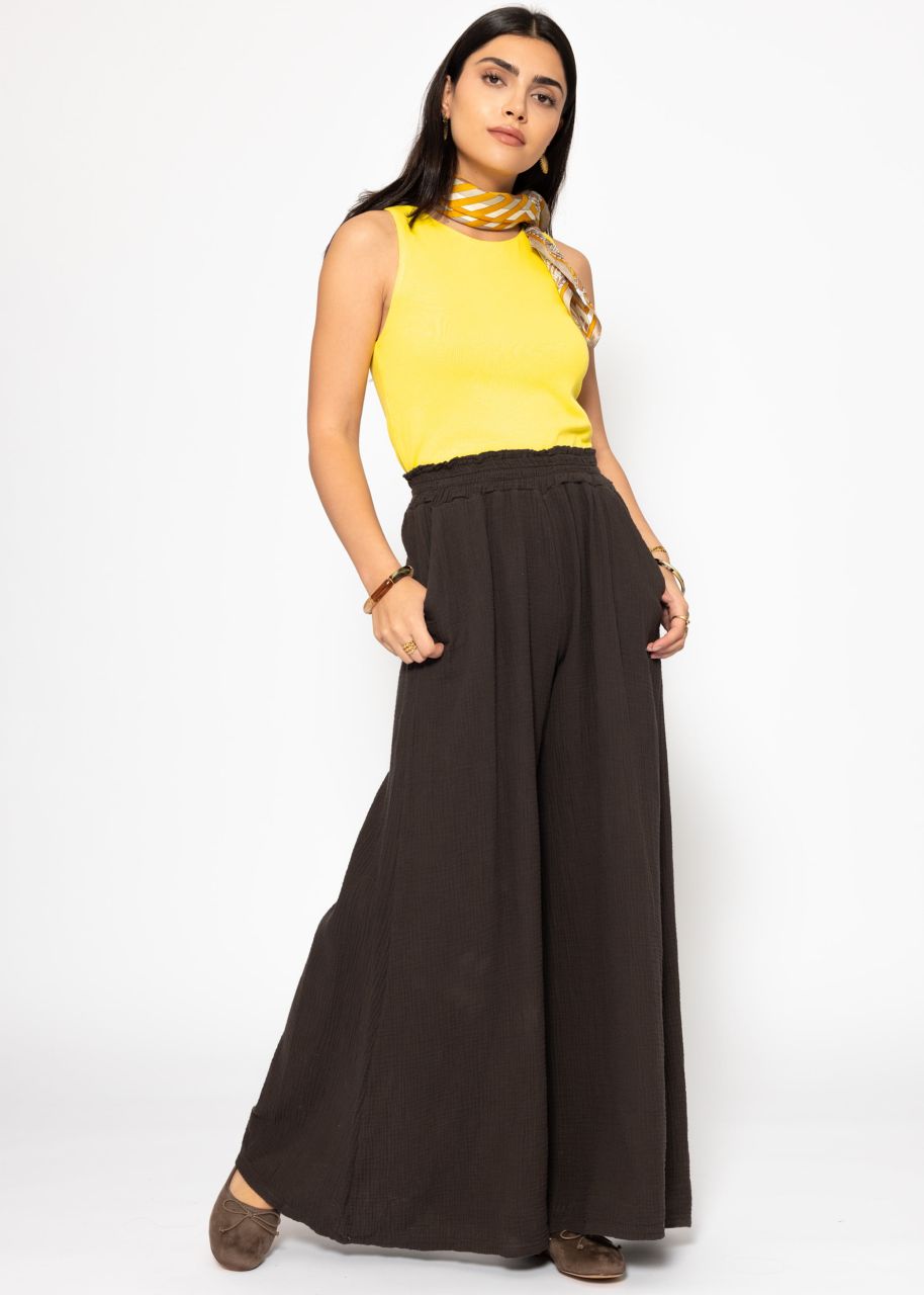 Double-layered, ribbed tank top - yellow