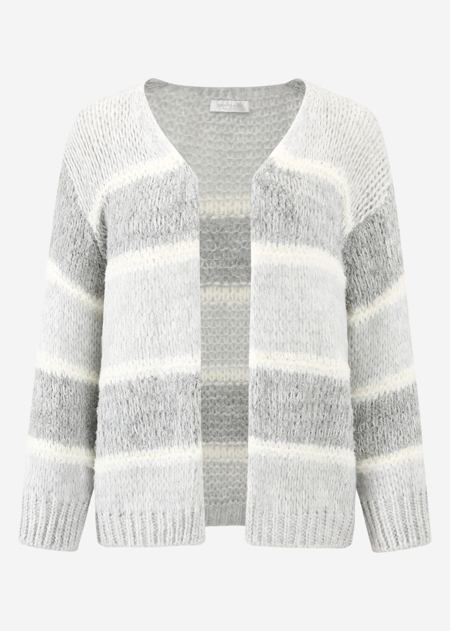 Cardigan in stripe design - grey