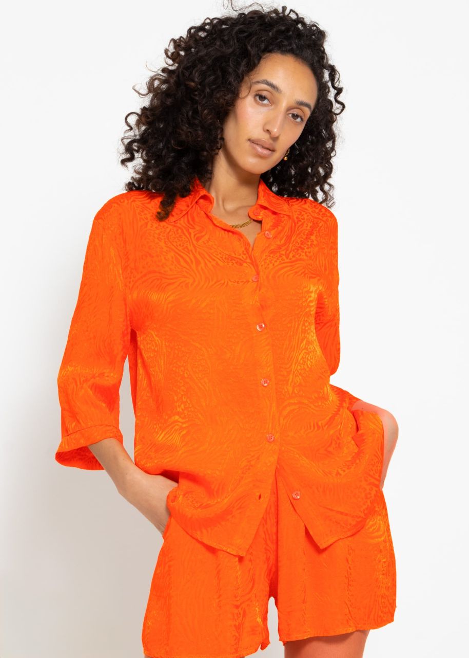 Jacquard blouse shirt - orange