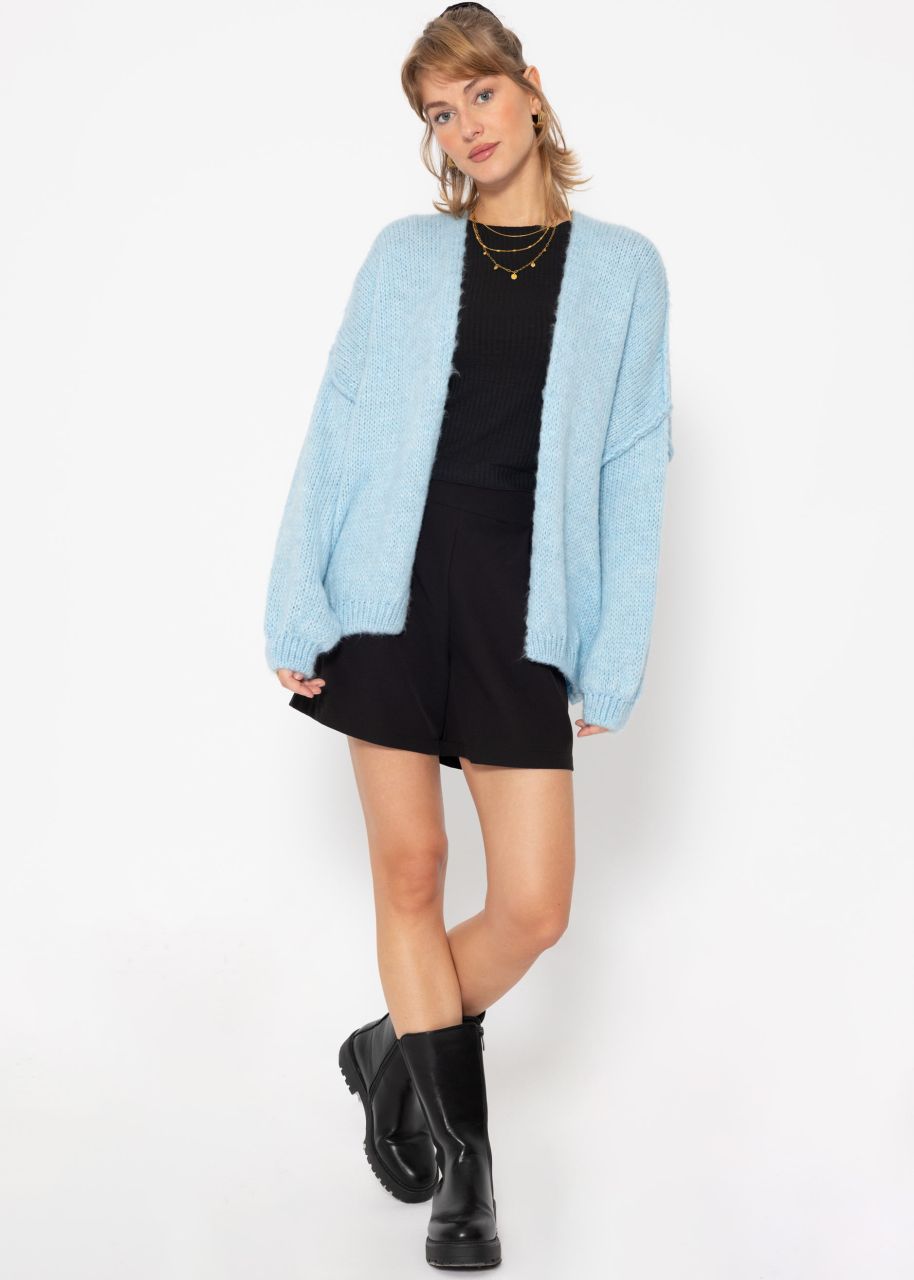 Casual cardigan with outer seams - ice blue