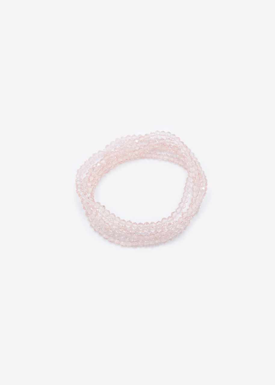 Multi-row bead bracelet - pink