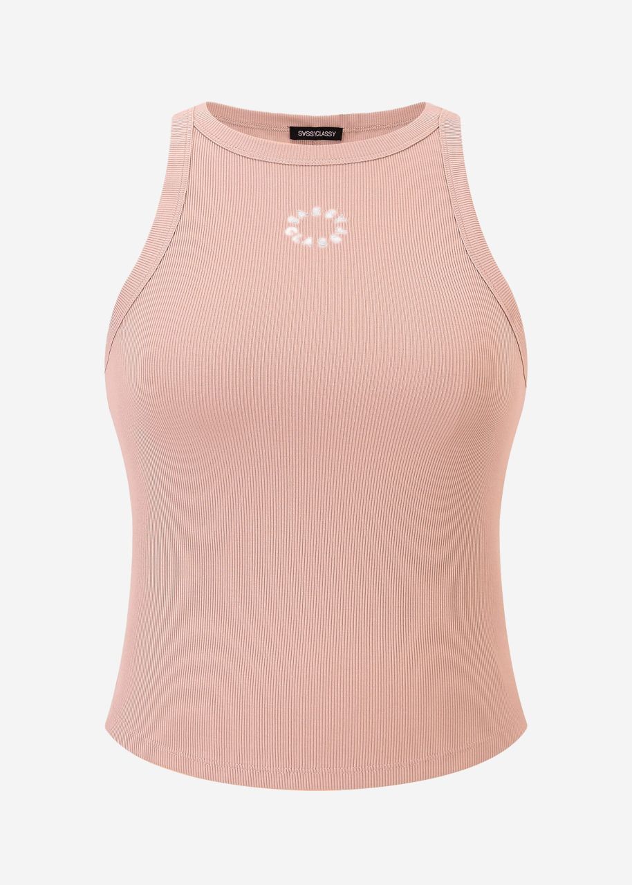 Tank top with embroidery - pink