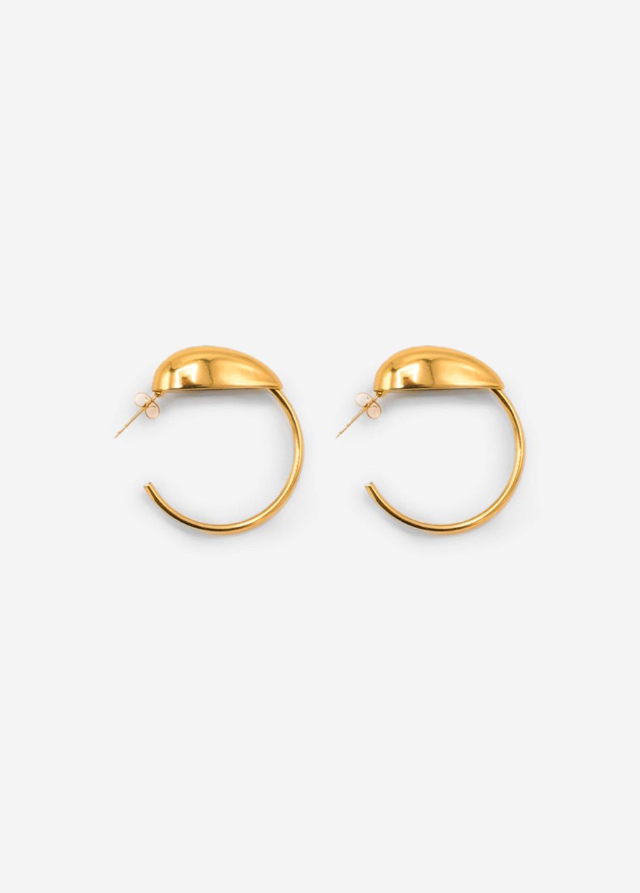 Hoop earrings with drop - gold