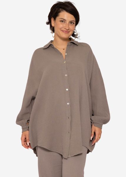 Curvy muslin blouse oversize - taupe