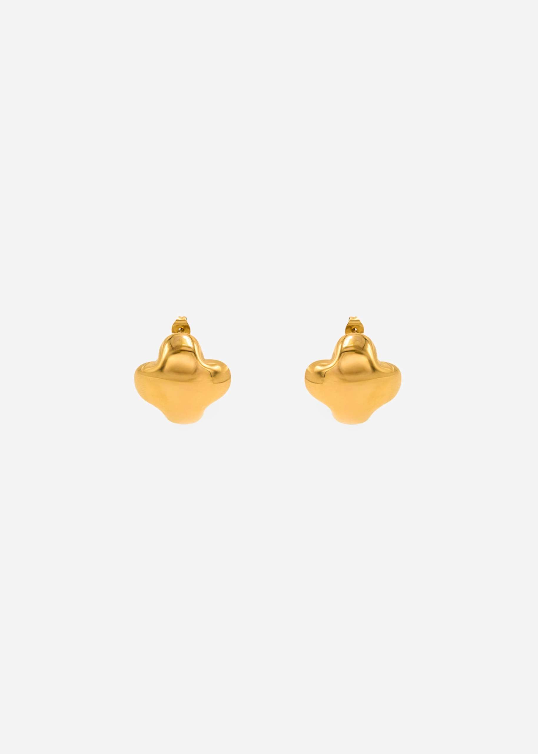 Clover-shaped stud earrings - gold