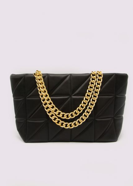 Bag with chain handle, black