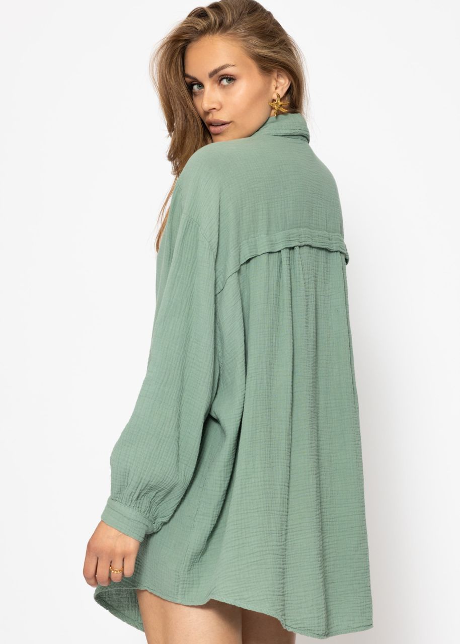 Oversize muslin blouse, sage green