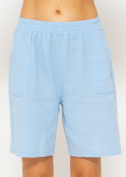 Muslin Bermuda shorts, light blue