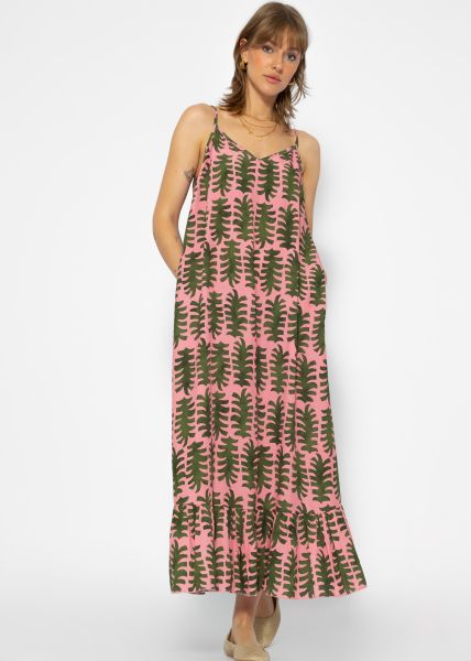 Maxi dress with print - pink