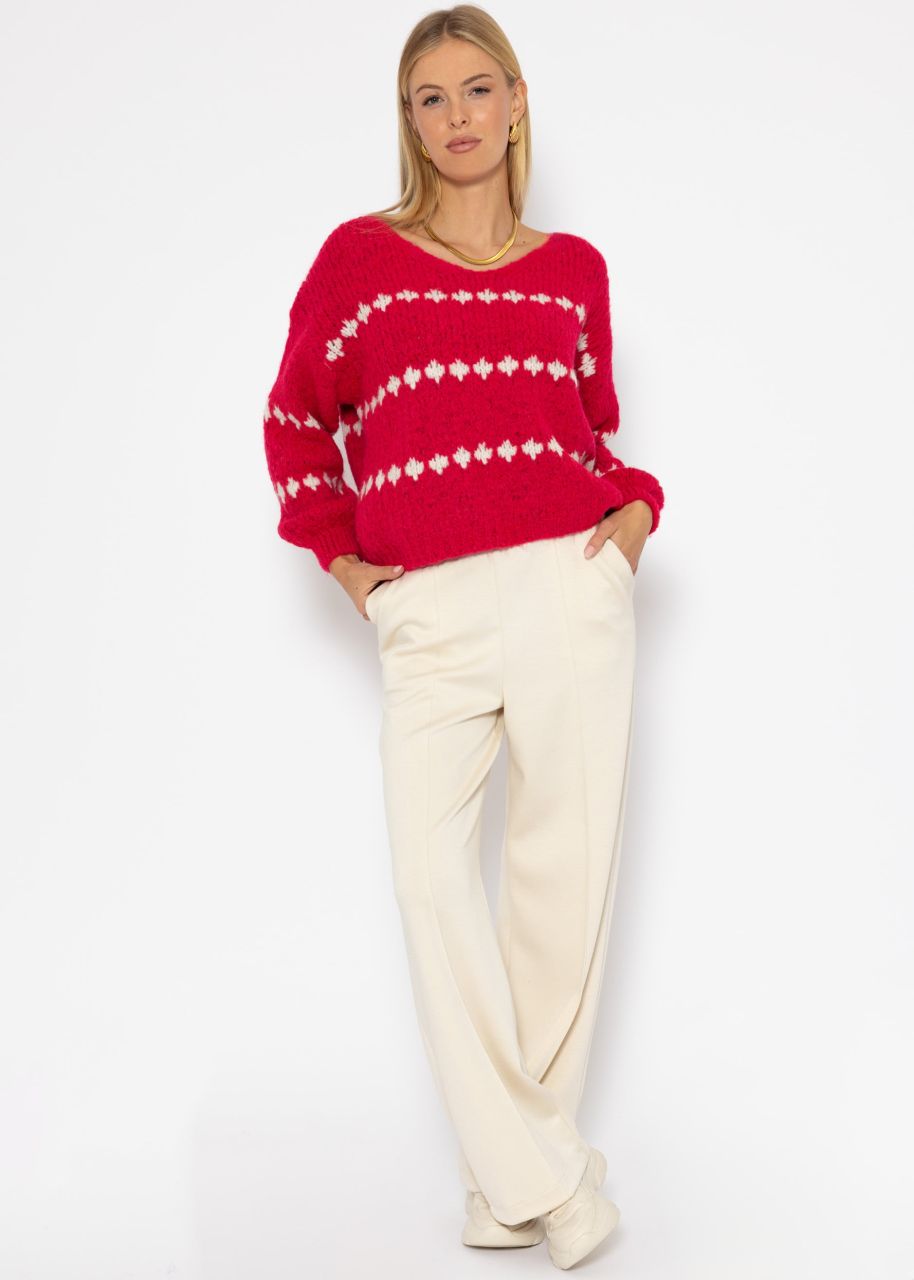 Jumper with fantasy stripe pattern - pink