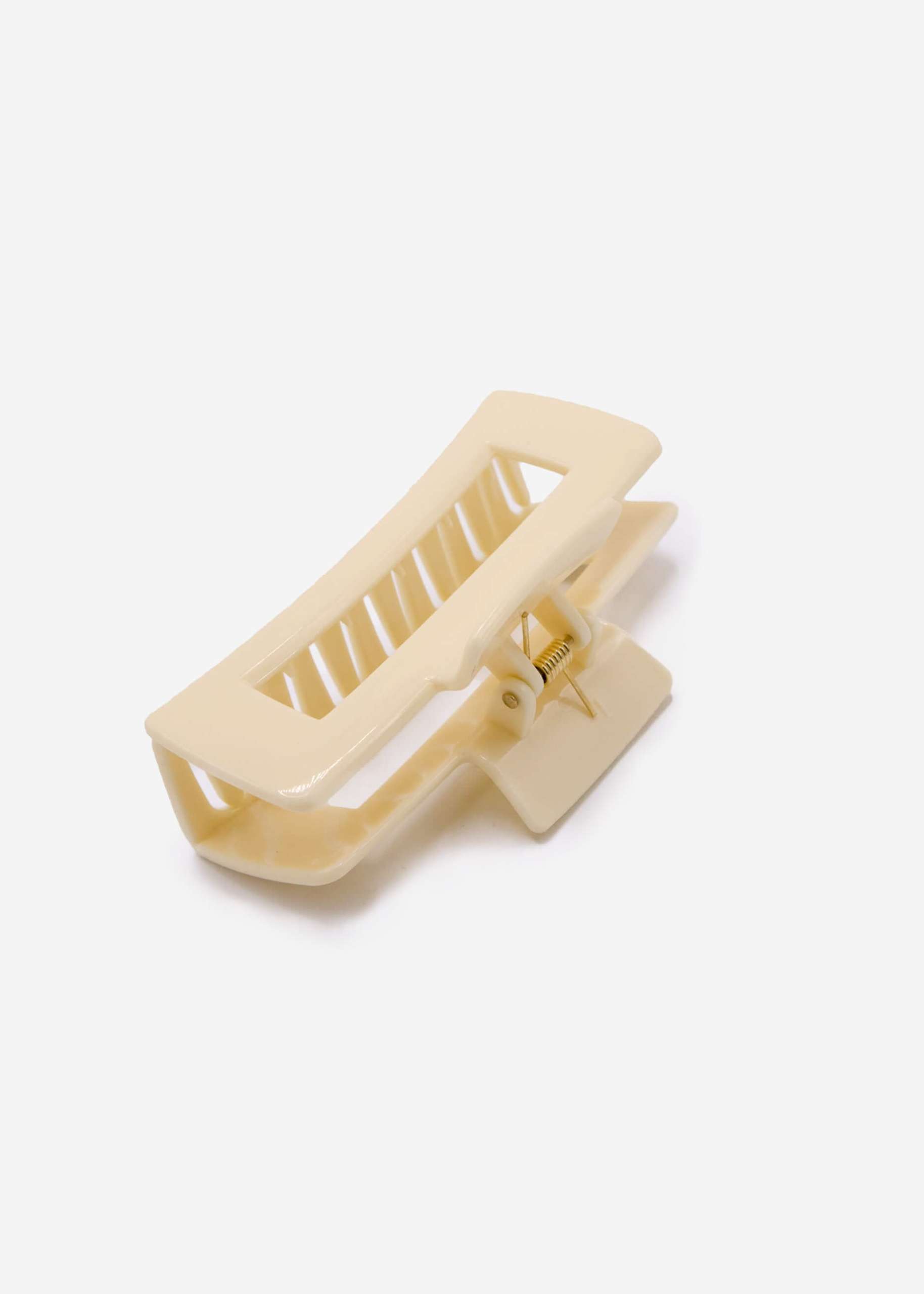 Square hair clip, beige