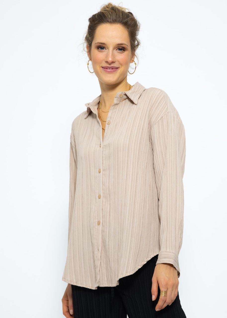 Blouse with crinkle effect - beige