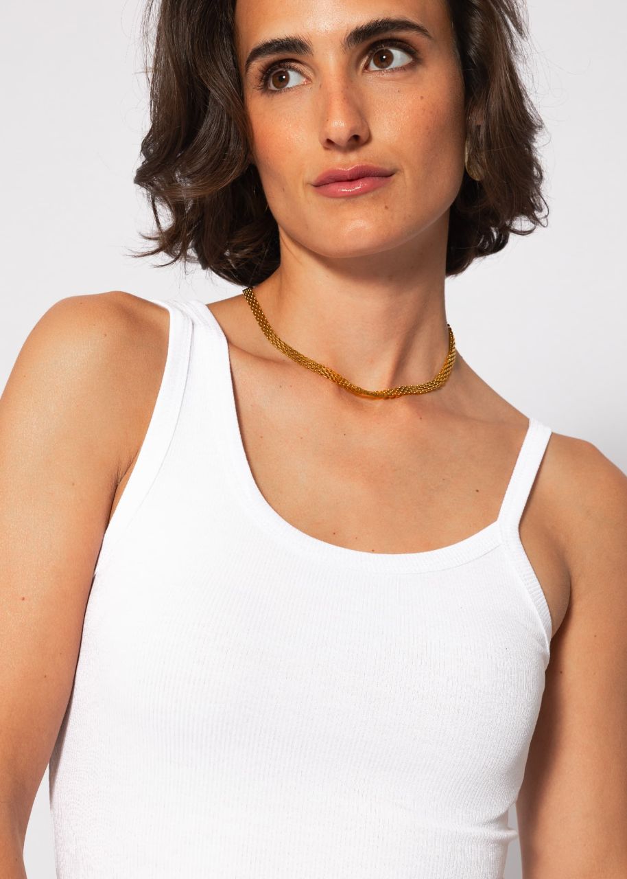 Asymmetric tank top - white