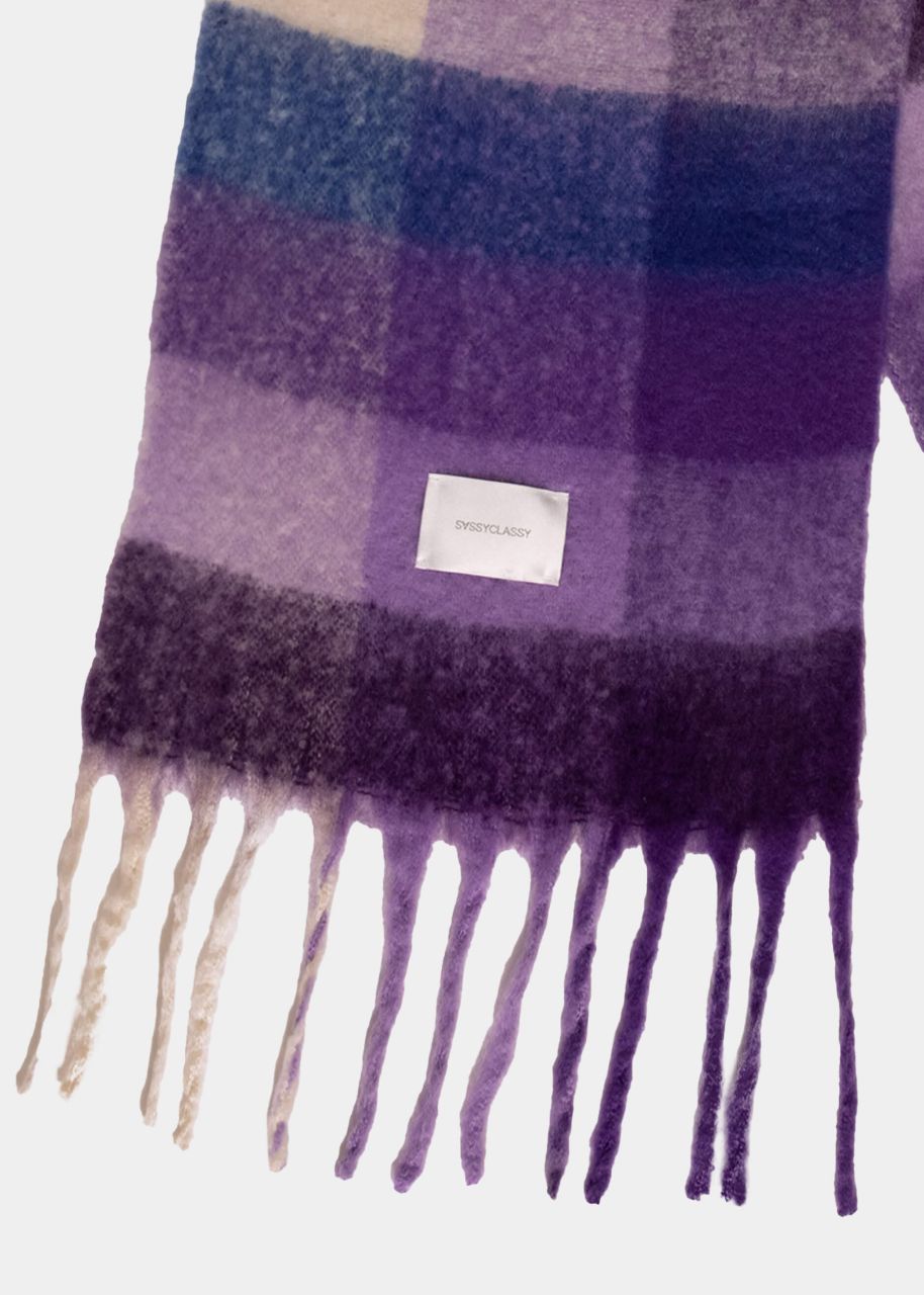 Colourful plaid scarf - purple