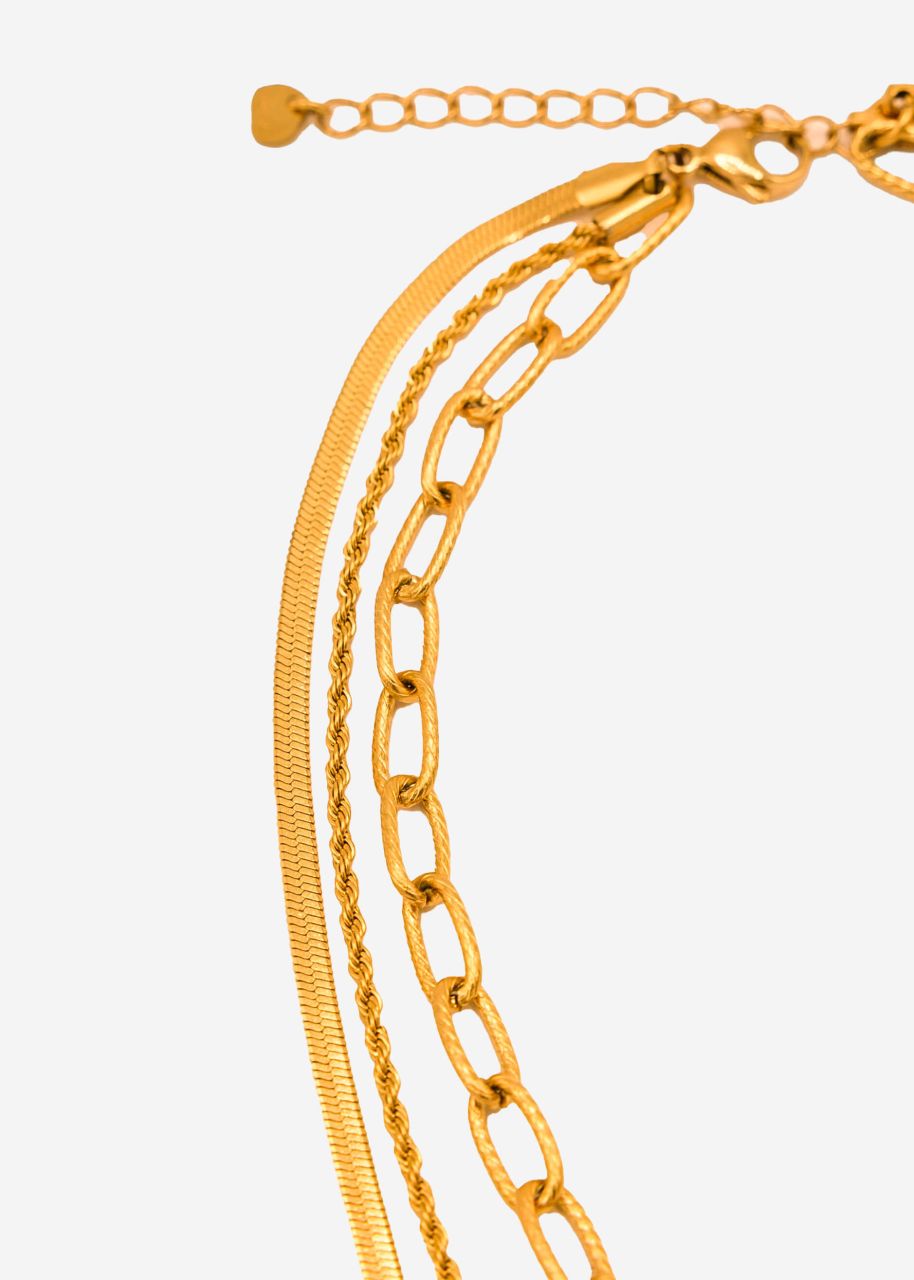 Triple layering chain - gold