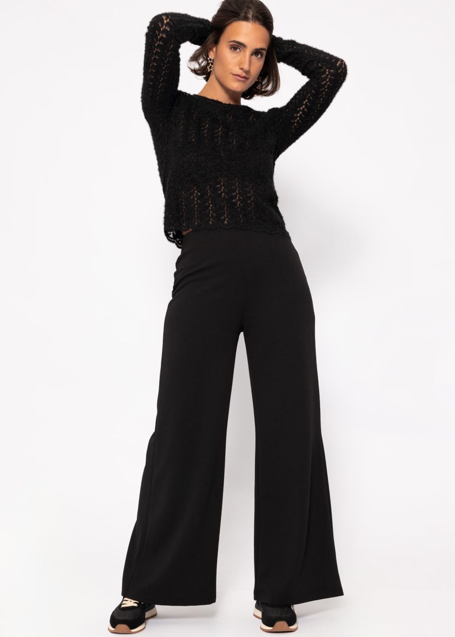 Jumper in extravagant soft lace - black