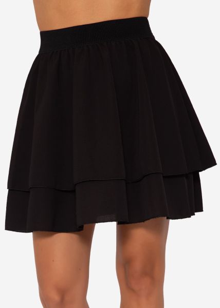 Flounces skirt, black