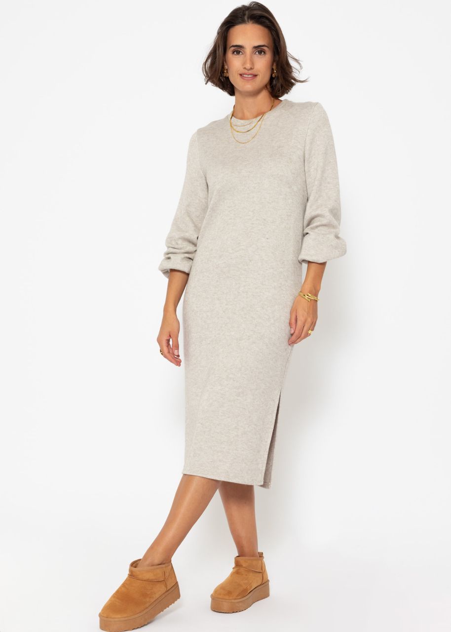 Super soft jersey dress in midi length - taupe