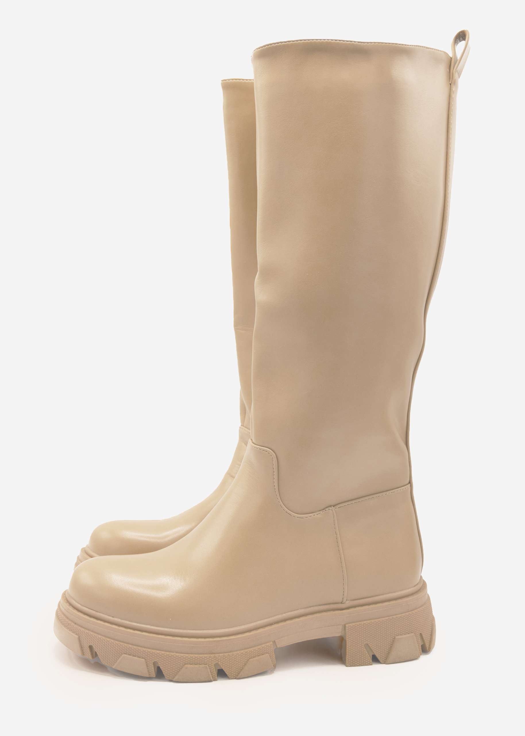 Knee high boots, beige