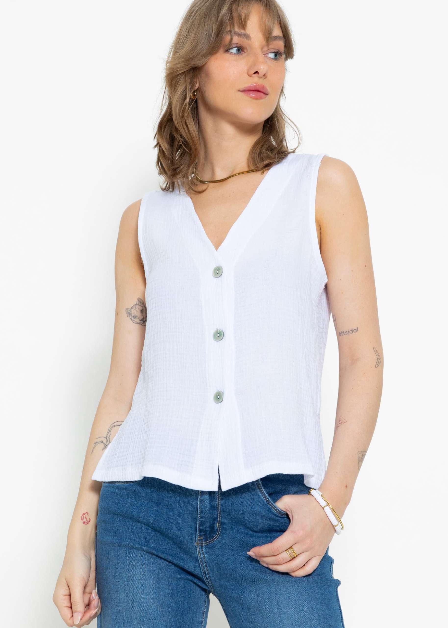 Muslin vest - white