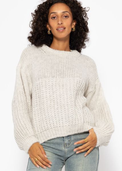 Sweater with structure - beige