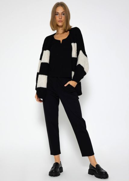 Ribbed long sleeve shirt - black