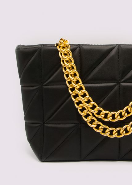 Bag with chain handle, black