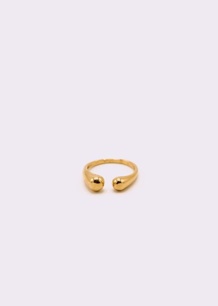 Ring with 2 balls, gold